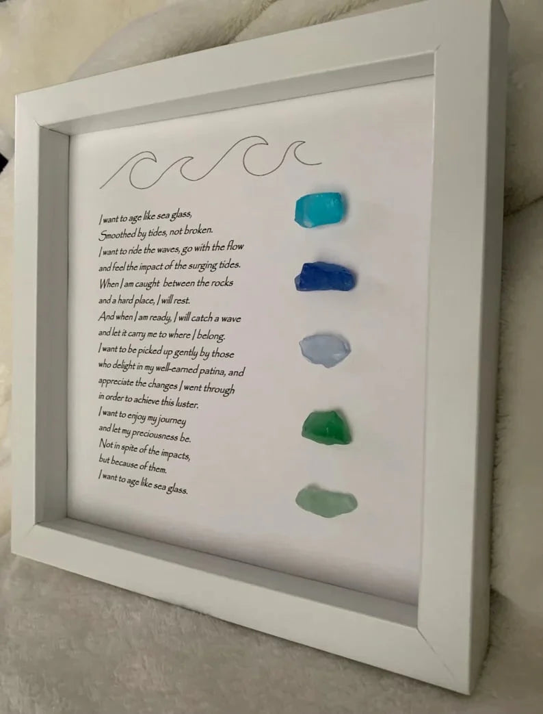 ❤️Handmade Large Sea Glass Poem