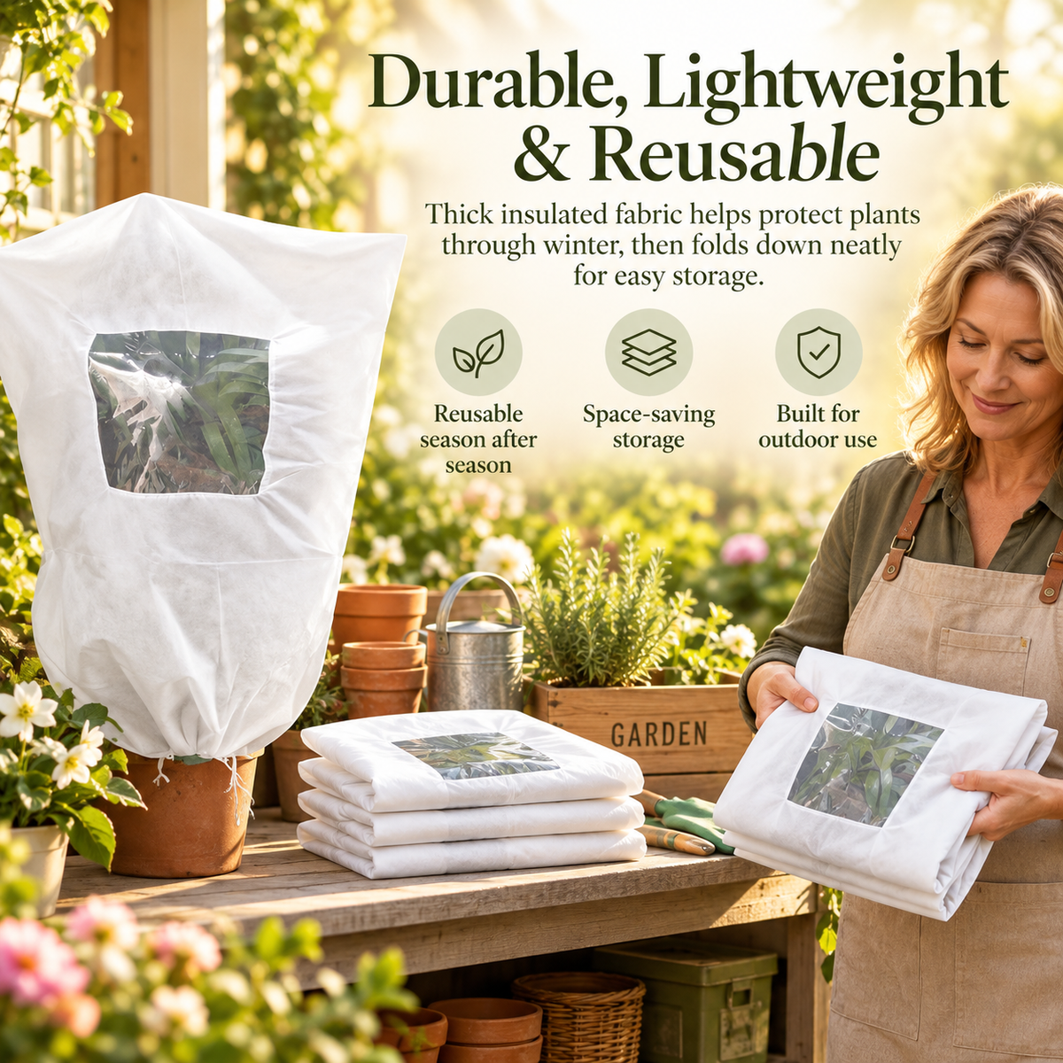 Plant Frost Cover Nonwoven Reusable Warm Shrubs Blanket