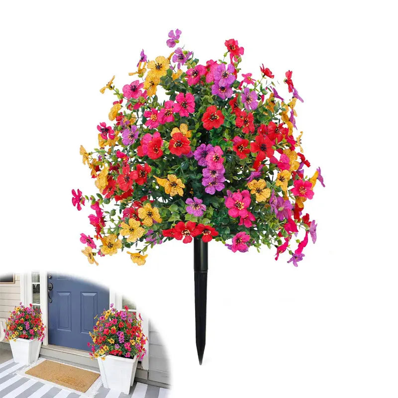🎁  Last Day 60% OFF 💐 Artificial Topiary Ball Trees with Flowers and Ground Spikes 💐
