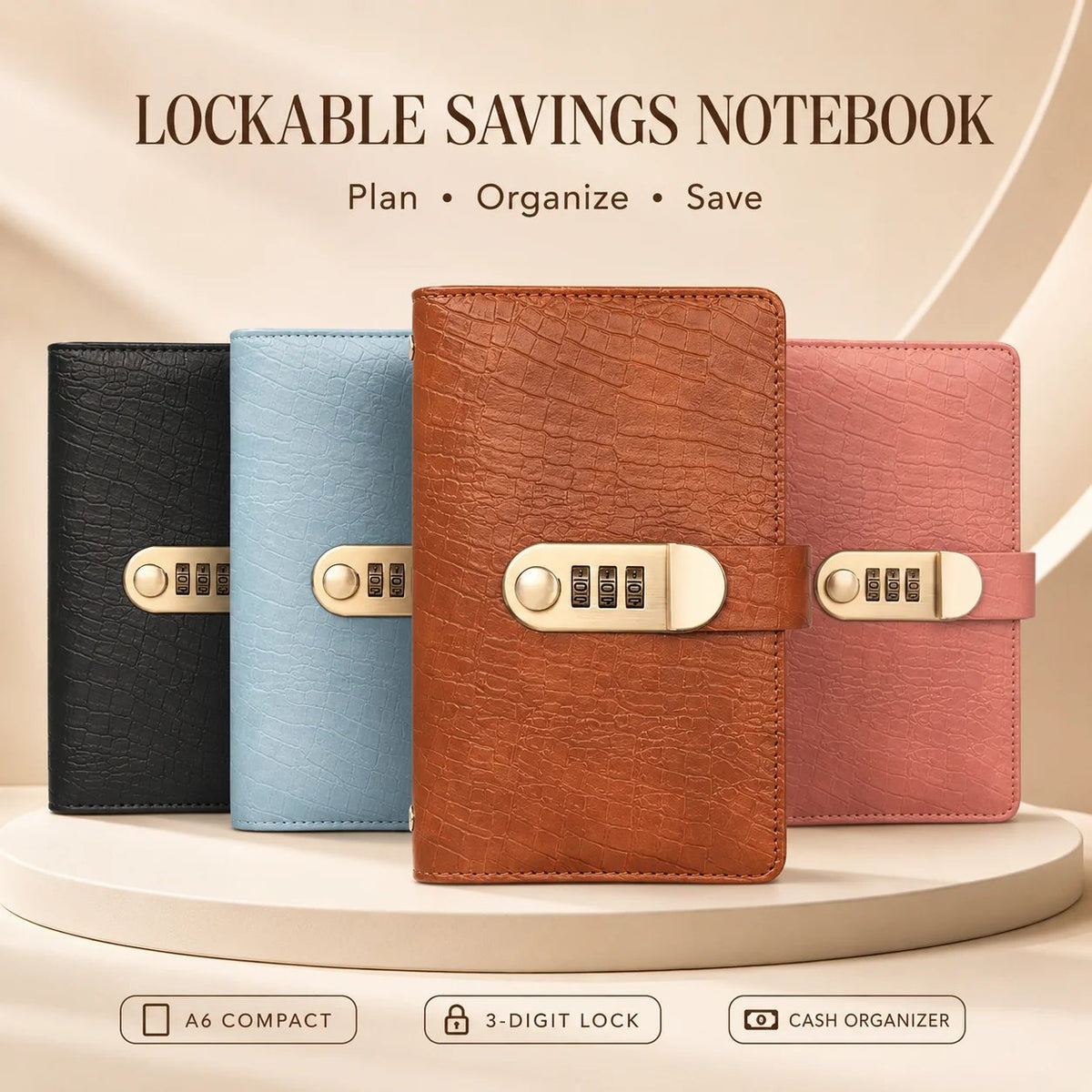 🔥 Last Day 50 % OFF– Lockable A6 Savings Notebook with 3-Digit Combination Lock 💰