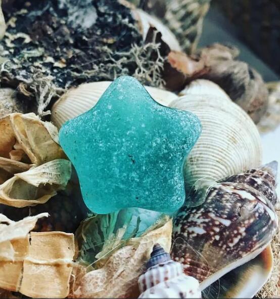 ⭐Sea Glass Star Gift❤️bring joy and good fortune.🧡