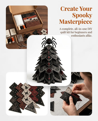Halloween Quilted Fabric Tree Kit | 3D DIY Tabletop Centerpiece
