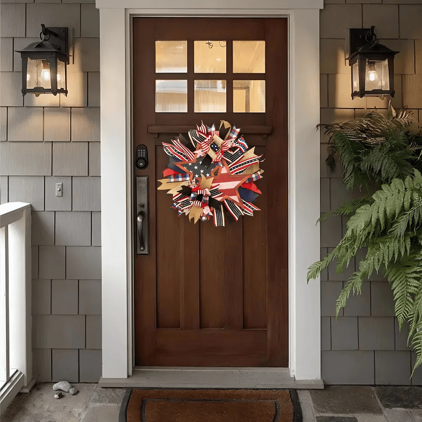 🔥Flash Sale-60% Off🔥250th Anniversary Patriotic Wreath Red White Blue Front Door Decoration