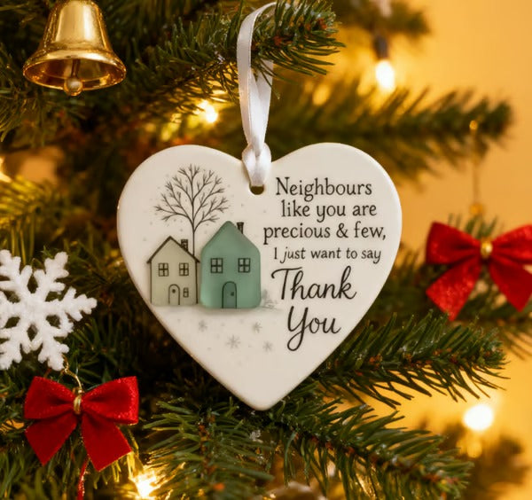 🌊Heart-Shaped Sea Glass  Decor-✨ Friendship & 🏠Thank Your Neighbors💝