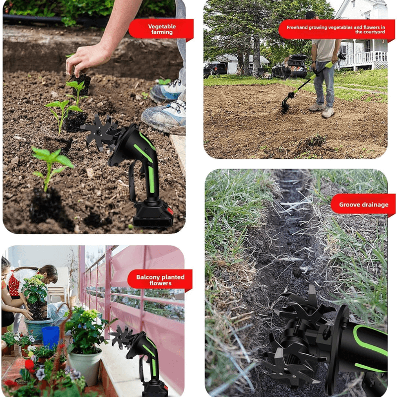Trovehand™ Multifunctional 2-in-1 Cordless Tiller & Cultivator with Telescopic Pole