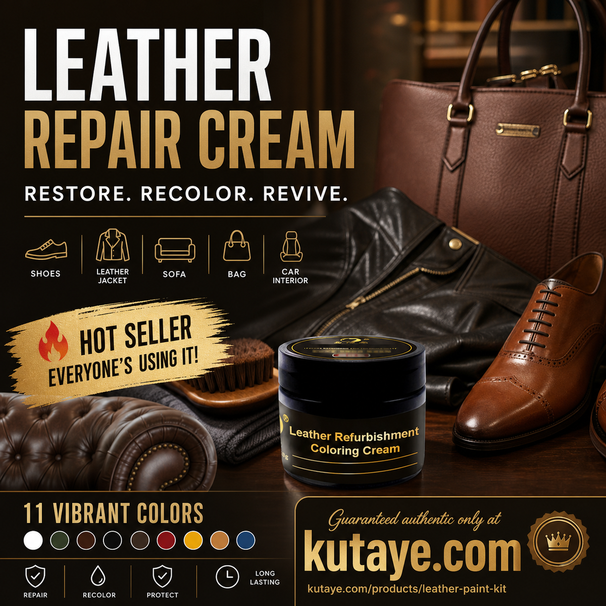 💯Professional leather coloring and repair!