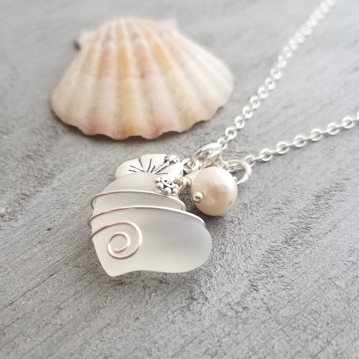 💖Handcrafted Heart Sea Glass Necklace
