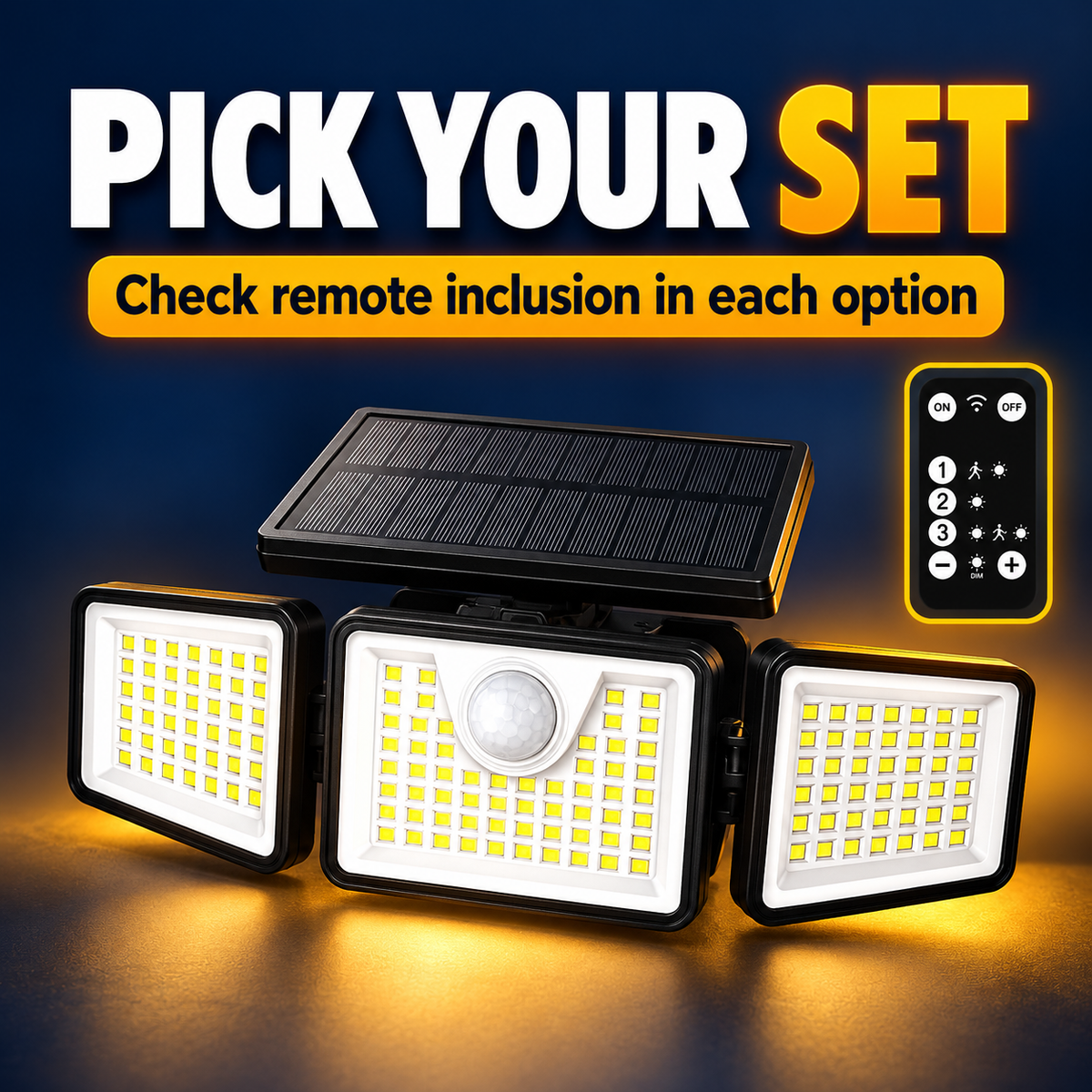 Solar light and remote option selection guide